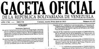 En Gaceta Oficial