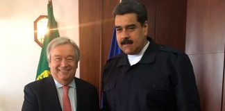 Nicolas Maduro y Secretario ONU