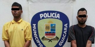 dos ladrones de autobuses en Guacara