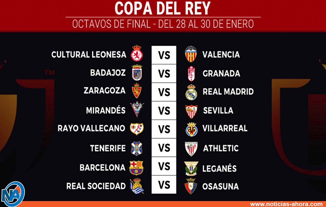 Conoce los cruces para los Octavos de Final de la Copa del Rey