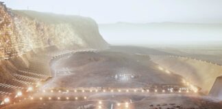 ciudad sostenible dentro de Marte