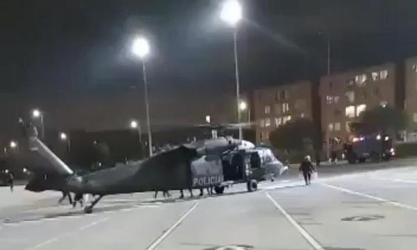 helicóptero aterrizó en colegio de Bogotá 