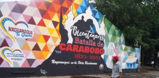 murales alusivos a la Batalla de Carabobo