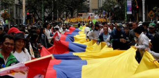 Marcha por el Día del Trabajo en Colombia