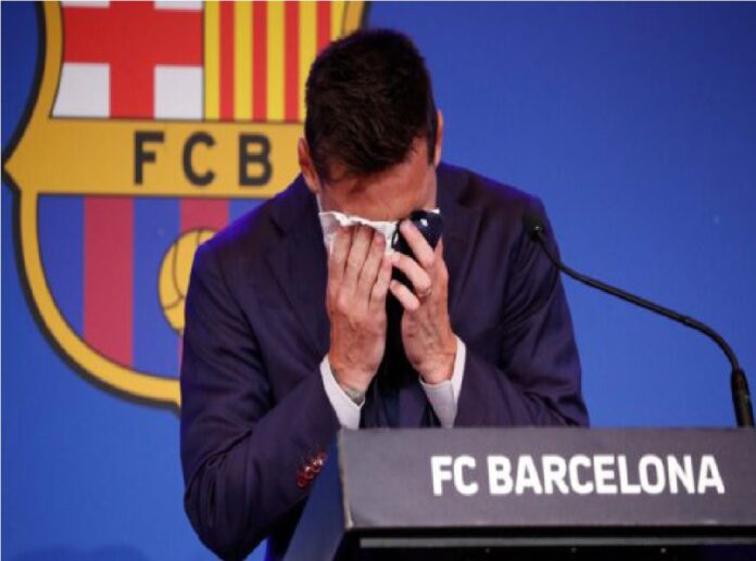 Messi llora en su discurso de despedida