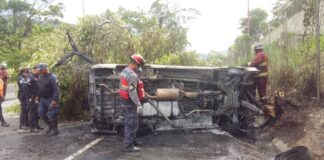 accidente vial en La Yaguara