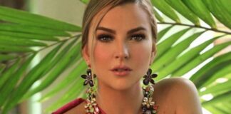 Marjorie de Sousa cautiva con vestido negro transparente