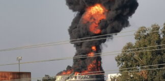 incendio en una instalación petrolera del Líbano