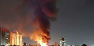 Incendio en fábrica de gas en Chile