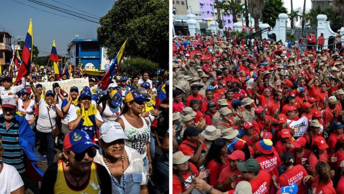 Chavistas y opositores marcharon este 12F - NA