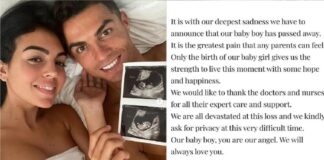 Cristiano Ronaldo anuncia muerte de su hijo
