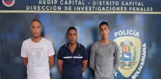 Detienen a 3 hombres en Caracas