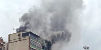 incendio en el centro de Caracas
