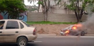 Se incendia vehículo en la autopista Francisco Fajardo