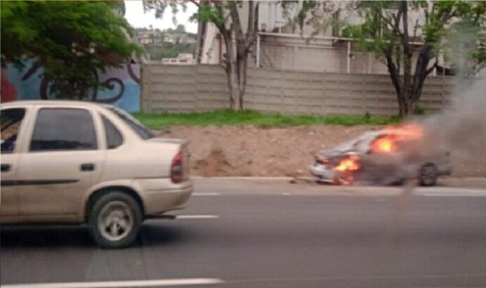 Se incendia vehículo en la autopista Francisco Fajardo