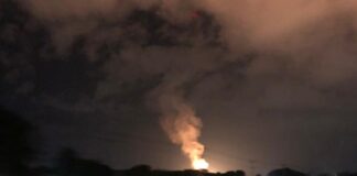 quema controlada de gas en PDVSA Yagua