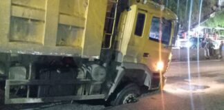 Camión quedó atascado en la Panamericana - Noticias Ahora