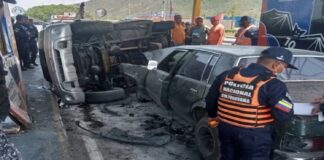 accidente de transito en peaje de Guacara