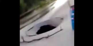 hundimiento en la carretera Lara - Zulia