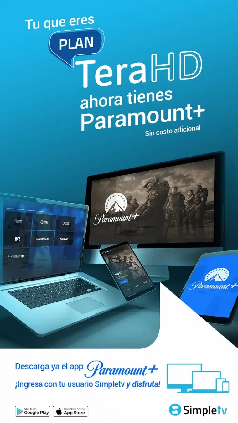 Simpletv incluyó servicio de Paramount+
