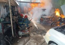 tras incendio en taller mecánico en Güigüe