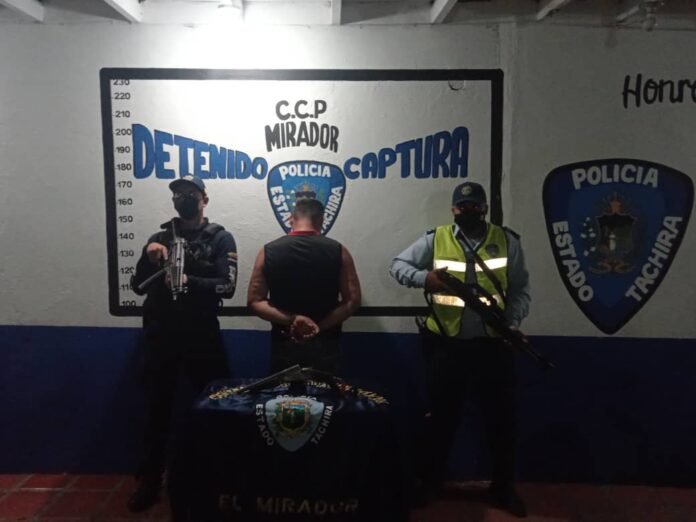 Detenido por porte ilícito de arma de fuego en Táchira