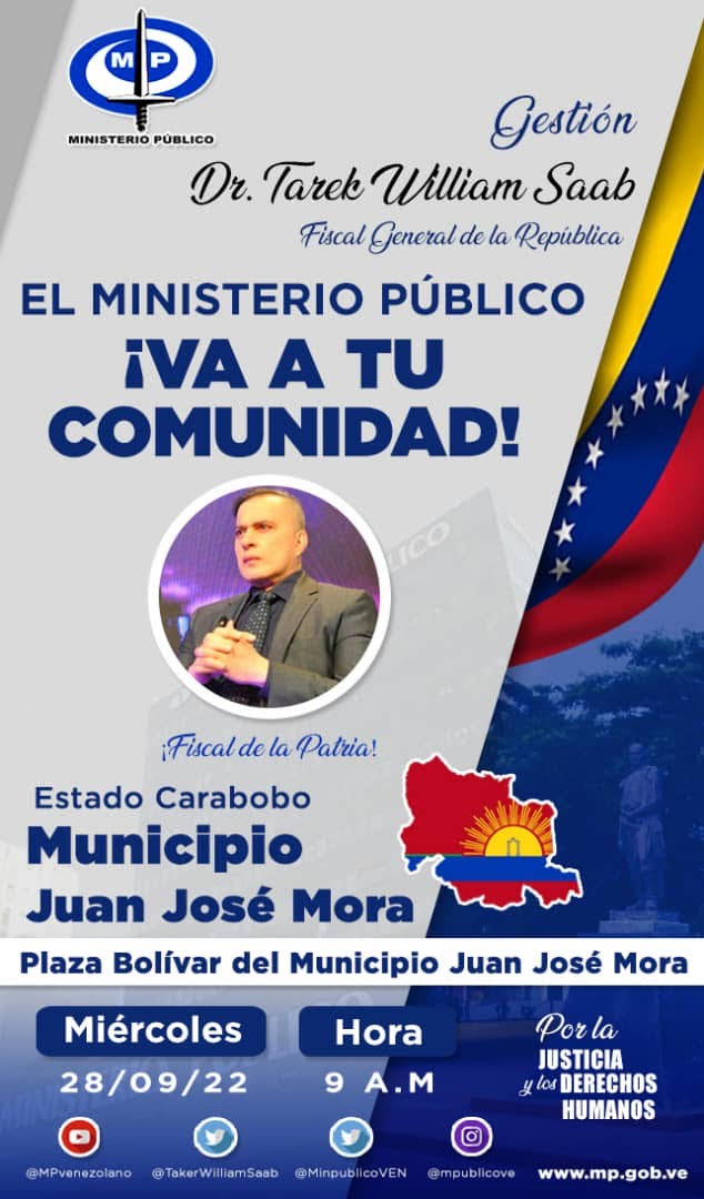 Ministerio Público va al municipio Juan José Mora