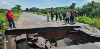 carretera Falcón-Zulia se hundió