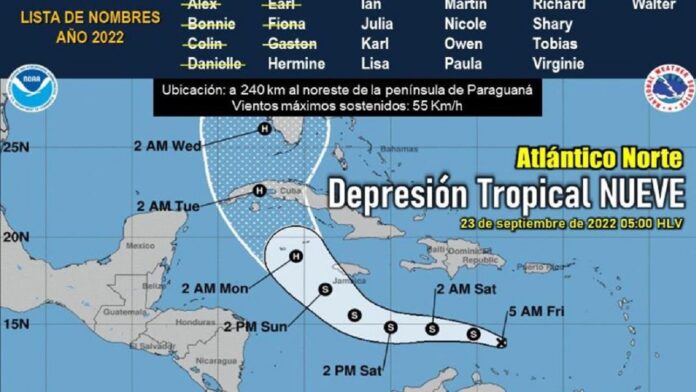 Depresión tropical “nueve”