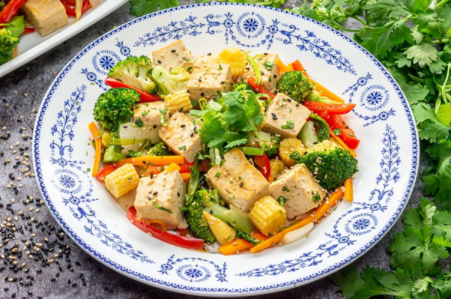 tofu marinado con verduras