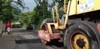 Alcaldía de San Cristóbal aplica 180 toneladas de asfalto en Sabaneta