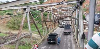 Colapsó puente que une los estados Táchira y Mérida