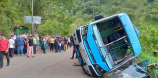 Táchira: Ocho lesionados tras volcamiento de transporte público