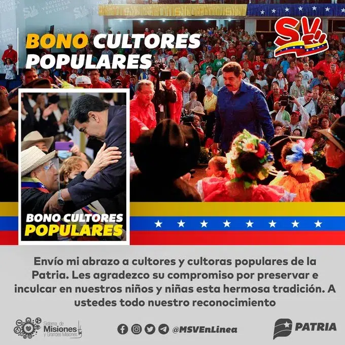 Comienzan a pagar Bono Cultores Populares del mes de mayo