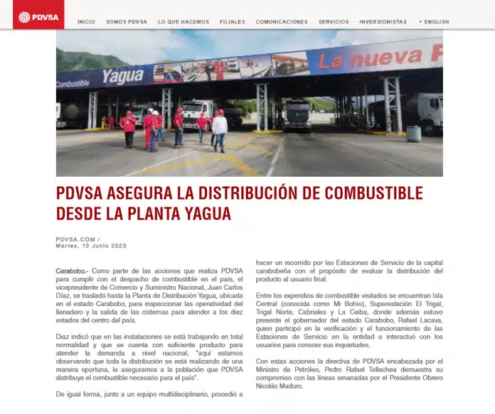 PDVSA asegura tener tiene suficiente combustible para atender demanda a nivel nacional