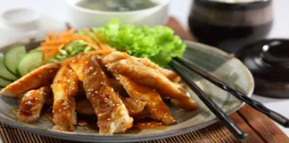 Pollo crujiente ajonjolí