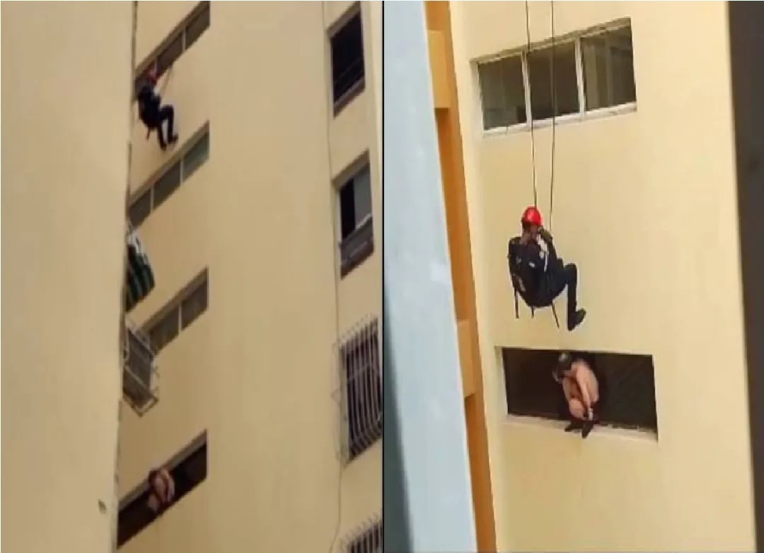 Hombre saltar edificio Lara