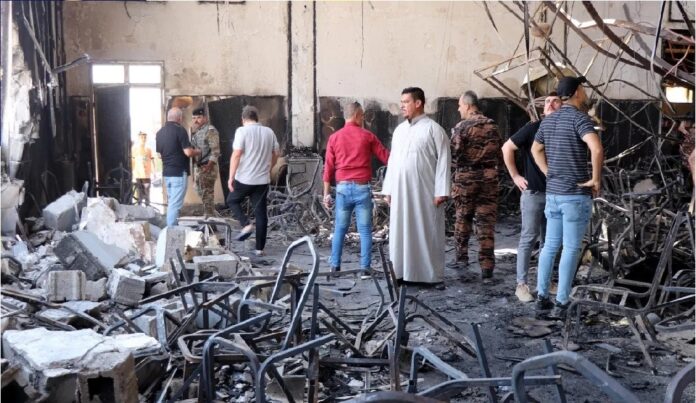 Detienen 9 personas incendio Irak