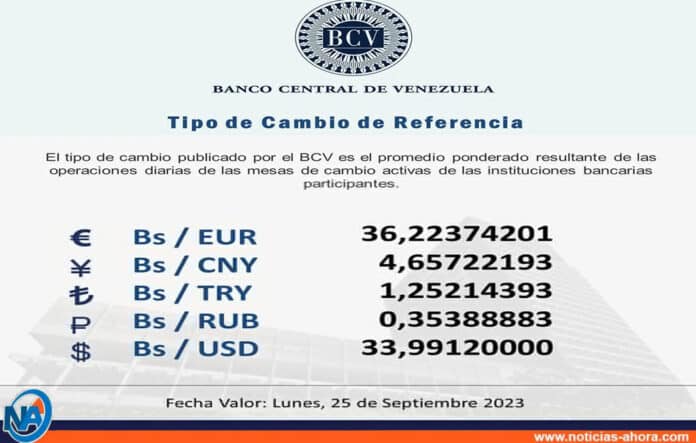 Dólar BCV 22 septiembre