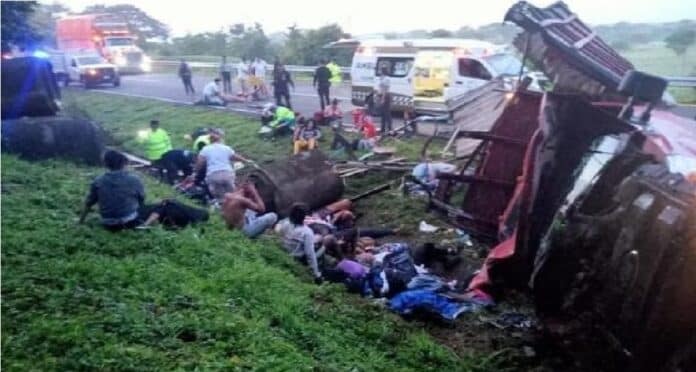 Accidente migrantes muertos México