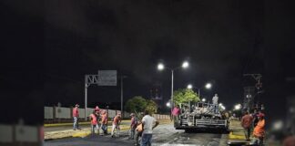 Aplicaron 75 toneladas de asfalto en la avenida España de San Cristóbal