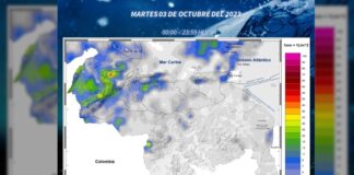 Reporte del Inameh para hoy, martes 03 de octubre del 2023