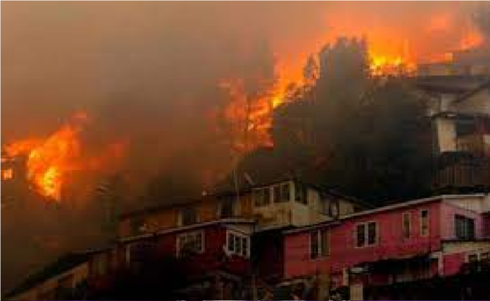 Incendios en zona central de Chile