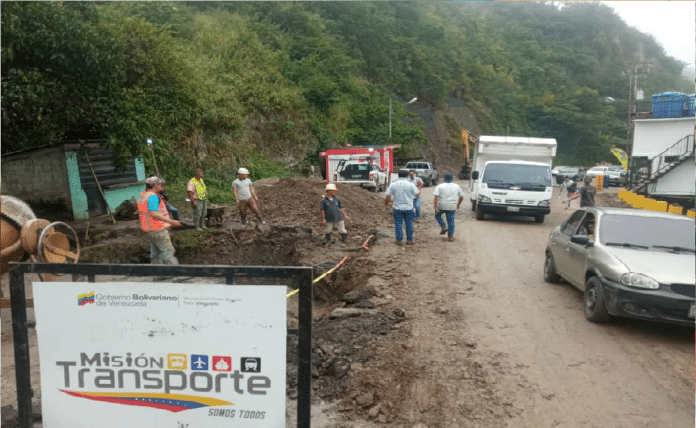 avance de trabajos en vía hacia la frontera con Colombia