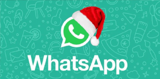gorro de Navidad en el ícono de WhatsApp