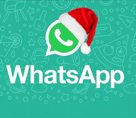 gorro de Navidad en el ícono de WhatsApp