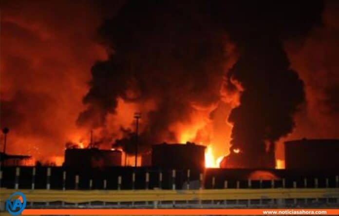 Incendio refinería rusa tuapse