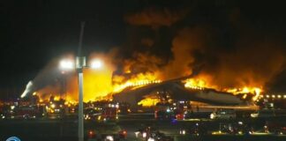 Avión se incendió en pleno aterrizaje en aeropuerto de Tokio
