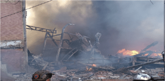 Incendio en galpones de Damasco en La Yaguara