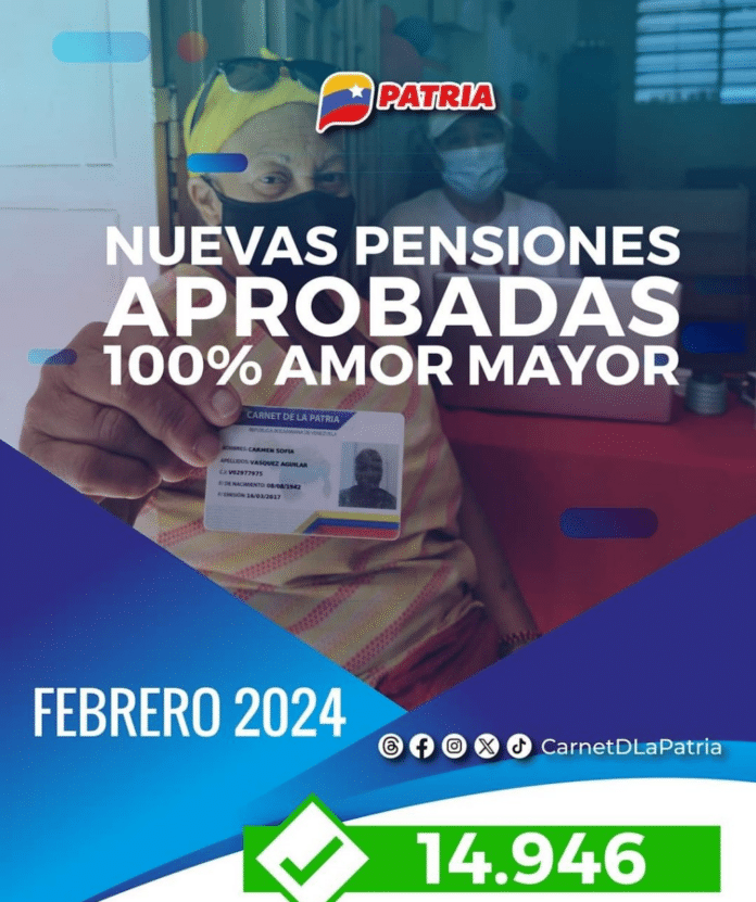 Maduro aprobó 14.946 nuevas pensiones Amor Mayor